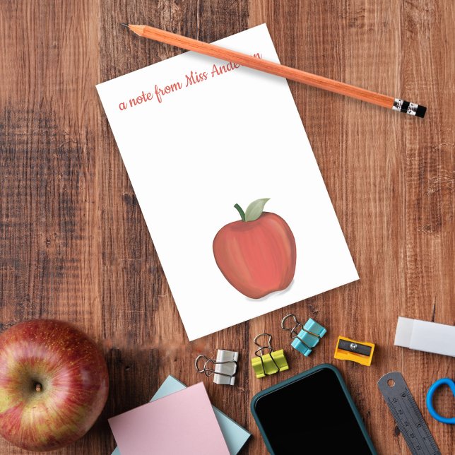 Cute Simple Minimalist Red Teacher's Apple  Post-it Notes (Creator Uploaded)