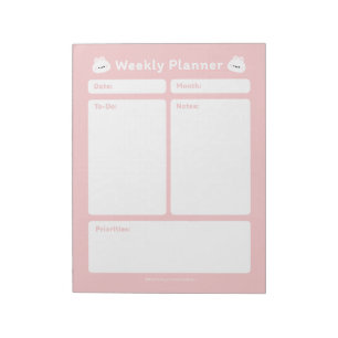 Cute Simple Minimalist Weekly Planner Notepad