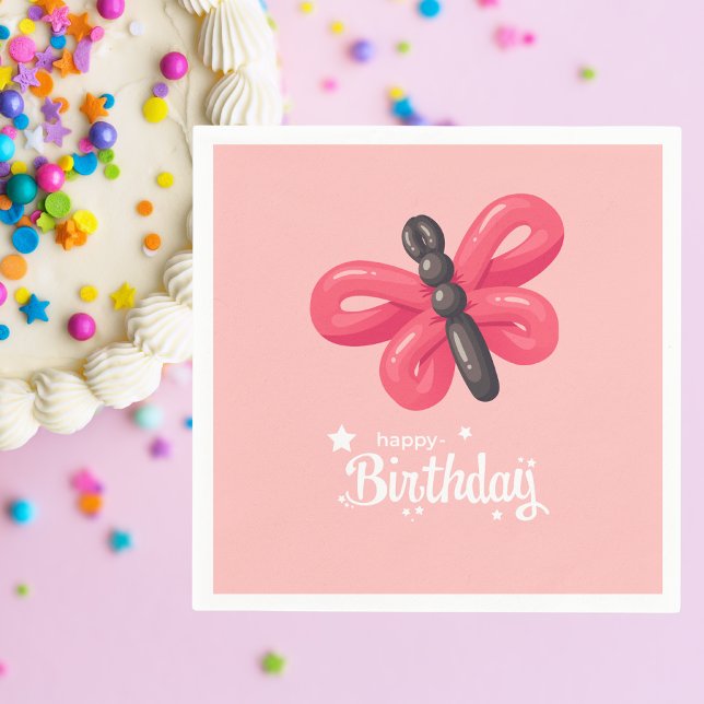 Cute Simple Modern Birthday Girl  Napkin (Creator Uploaded)