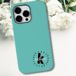 Cute Simple Name Initial Monogram Case-Mate iPhone 14 Pro Max Case<br><div class="desc">A simple but fun cute and modern monogram with initials and name in a dash circle. A simple black and white style, but you can change out any of the colours to make it your own. Add a pattern behind it, or just keep a simple colour. You may find that...</div>