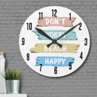 Cute Simple Pastel Don’t Worry BEACH Happy