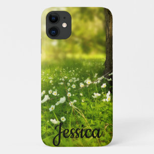 Cute Simple Personalised Sunny Flower Field Case-Mate iPhone Case