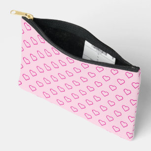 Cute Simple Pink Heart Pattern Cosmetic Accessory Pouch