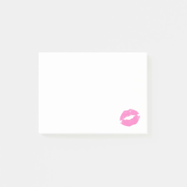 Cute Simple Pink Kiss Post-it Notes (Front)