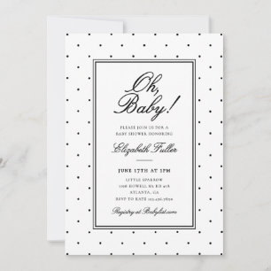 Cute Simple Polka Dot Baby Shower Invitation