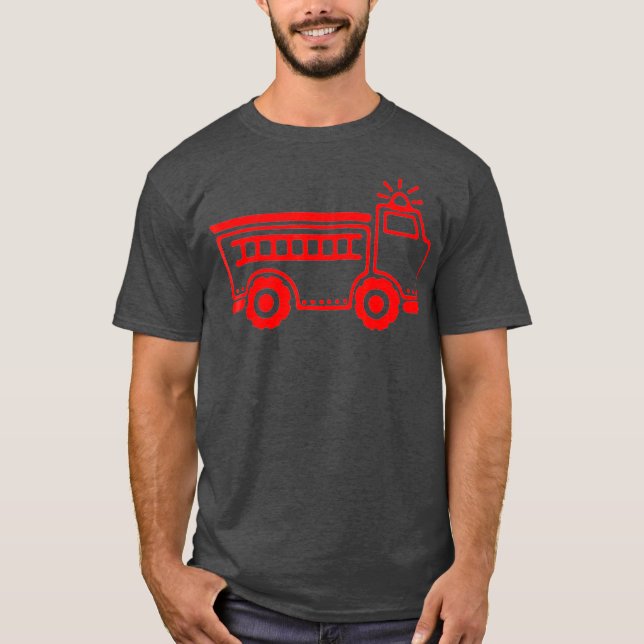 Cute  Simple Red Firetruck  for Birthday Boy or T-Shirt (Front)