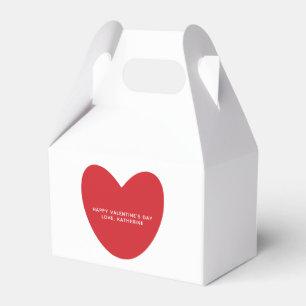 Cute simple red heart personalised Valentine's Day Favour Box