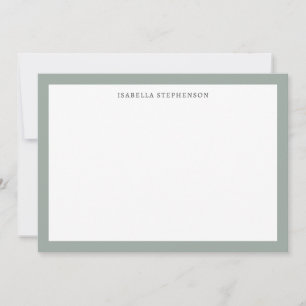 Cute Simple Sage Green Botanical Personalised Name Thank You Card