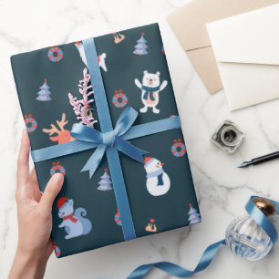 Cute Simple scandi winter Christmas pattern  Wrapping Paper