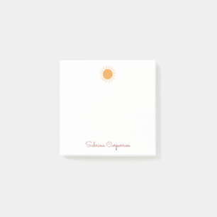 Cute simple sunshine personalised post-it notes