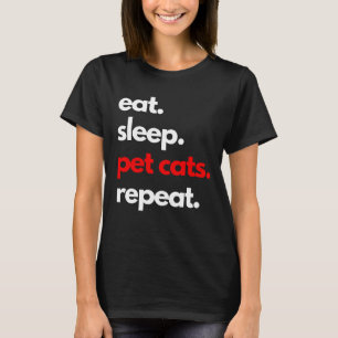 Cute Simple Typography Design Funny Cat Lover T-Shirt