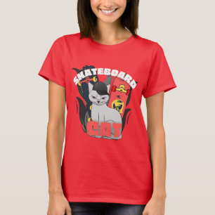 cute simple Valentine's day skateboard cat T-Shirt