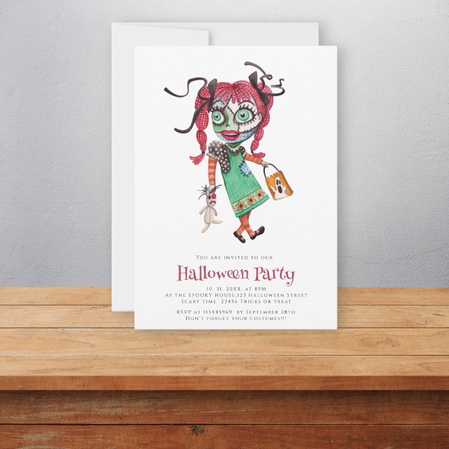 Cute  simple watercolor halloween Invitation (Creator Uploaded)