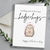 Cute & Simple Watercolor Hedgehog Valentine's Day