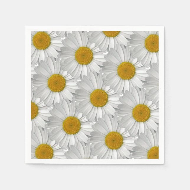 Cute Simple White Daisy Flower Pattern Napkin (Front)