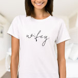 Cute Simple Wifey | Black Script, White T-Shirt<br><div class="desc">Celebrate love and the future Mrs. with this stylish "Wifey" T-shirt! Designed with a modern black script, this cute and simple tee is perfect for bridal showers, bachelorette parties, or as a thoughtful wedding gift. Made from soft, comfortable fabric, it’s ideal for wearing during pre-wedding festivities or even as a...</div>