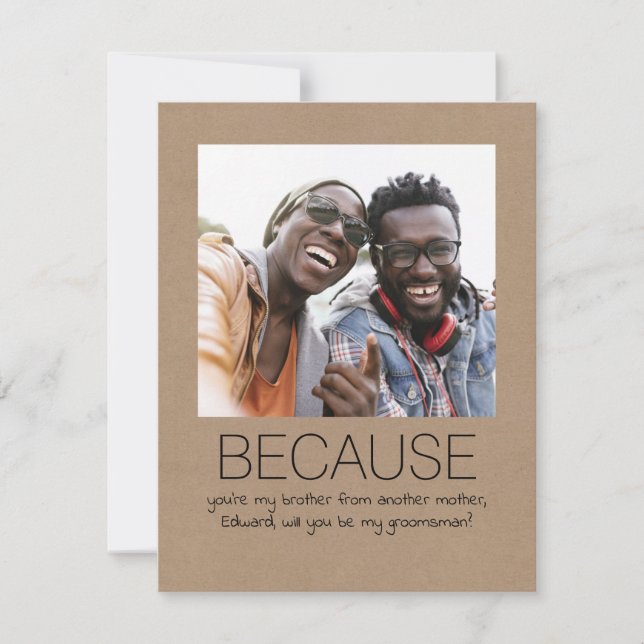 Cute Simple Will You Be My Groomsman Photo (Front)