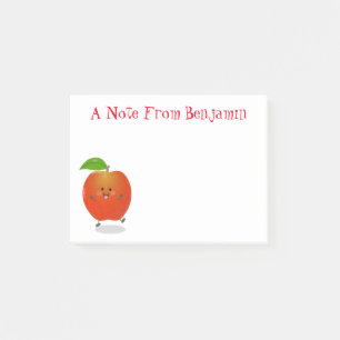 Cute singing apple kawaii cartoon illustration post-it notes