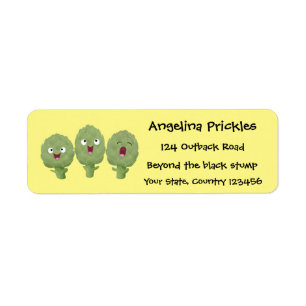 Cute singing artichokes vegetable cartoon
