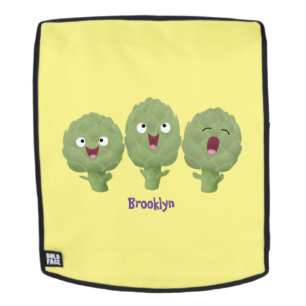 Cute singing artichokes vegetable cartoon backpack