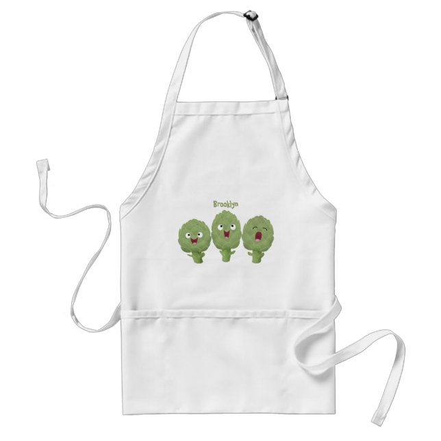 Cute singing artichokes vegetable cartoon standard apron (Front)