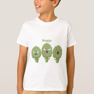 Cute singing artichokes vegetable cartoon  T-Shirt