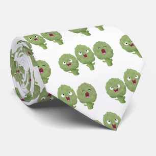 Cute singing artichokes vegetable cartoon tie