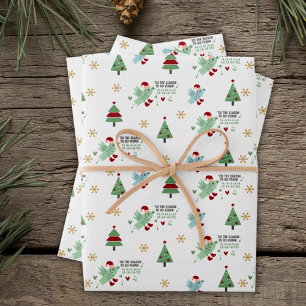 Cute Singing Bird, Green and Red Go Vegan Wrapping Paper Sheet