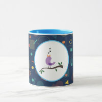 Cute Singing Bird Kids Pattern Illustration