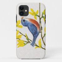 Cute Singing Blue Bird Tree Branch
