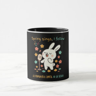 Cute Singing Bunny Spring Mug
