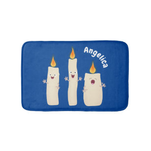 Cute singing candle trio cartoon bath mat