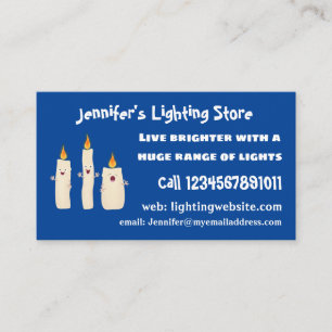 Cute singing candle trio cartoon business card