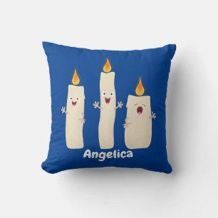 Cute singing candle trio cartoon cushion