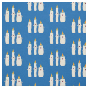 Cute singing candle trio cartoon fabric