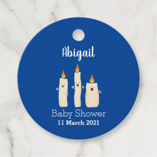 Cute singing candle trio cartoon favour tags