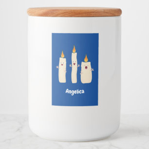 Cute singing candle trio cartoon food label
