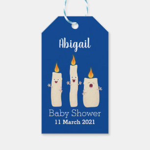 Cute singing candle trio cartoon gift tags