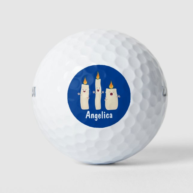 Cute singing candle trio cartoon golf balls (Front)