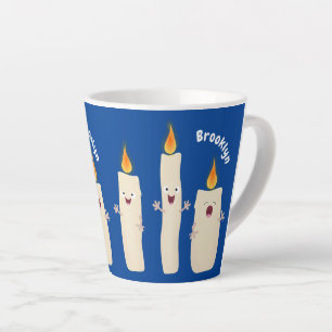Cute singing candle trio cartoon latte mug