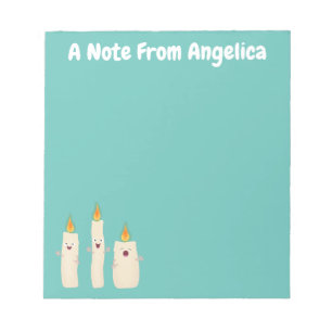 Cute singing candle trio cartoon notepad