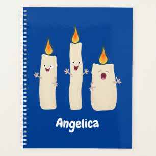 Cute singing candle trio cartoon planner