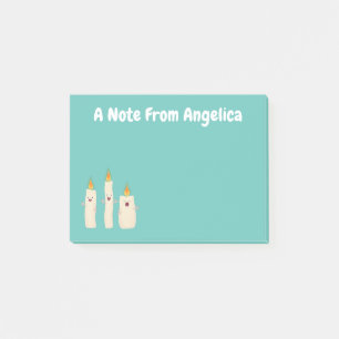 Cute singing candle trio cartoon post-it notes