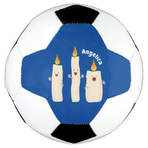 Cute singing candle trio cartoon soccer ball