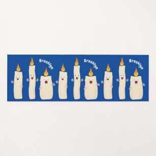 Cute singing candle trio cartoon yoga mat