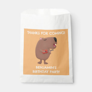 Cute singing capybara personalised birthday favour bags