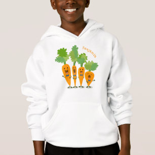 Cute singing carrot quartet cartoon illustration