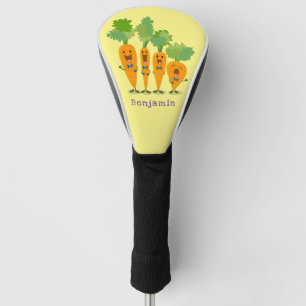 Cute singing carrot quartet cartoon illustration golf head cover