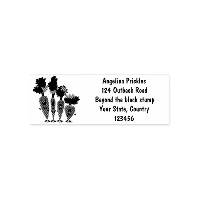 Cute singing carrot quartet cartoon illustration self-inking stamp (Design)
