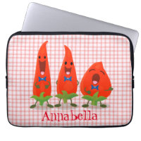 Cute singing chili peppers cartoon illustration